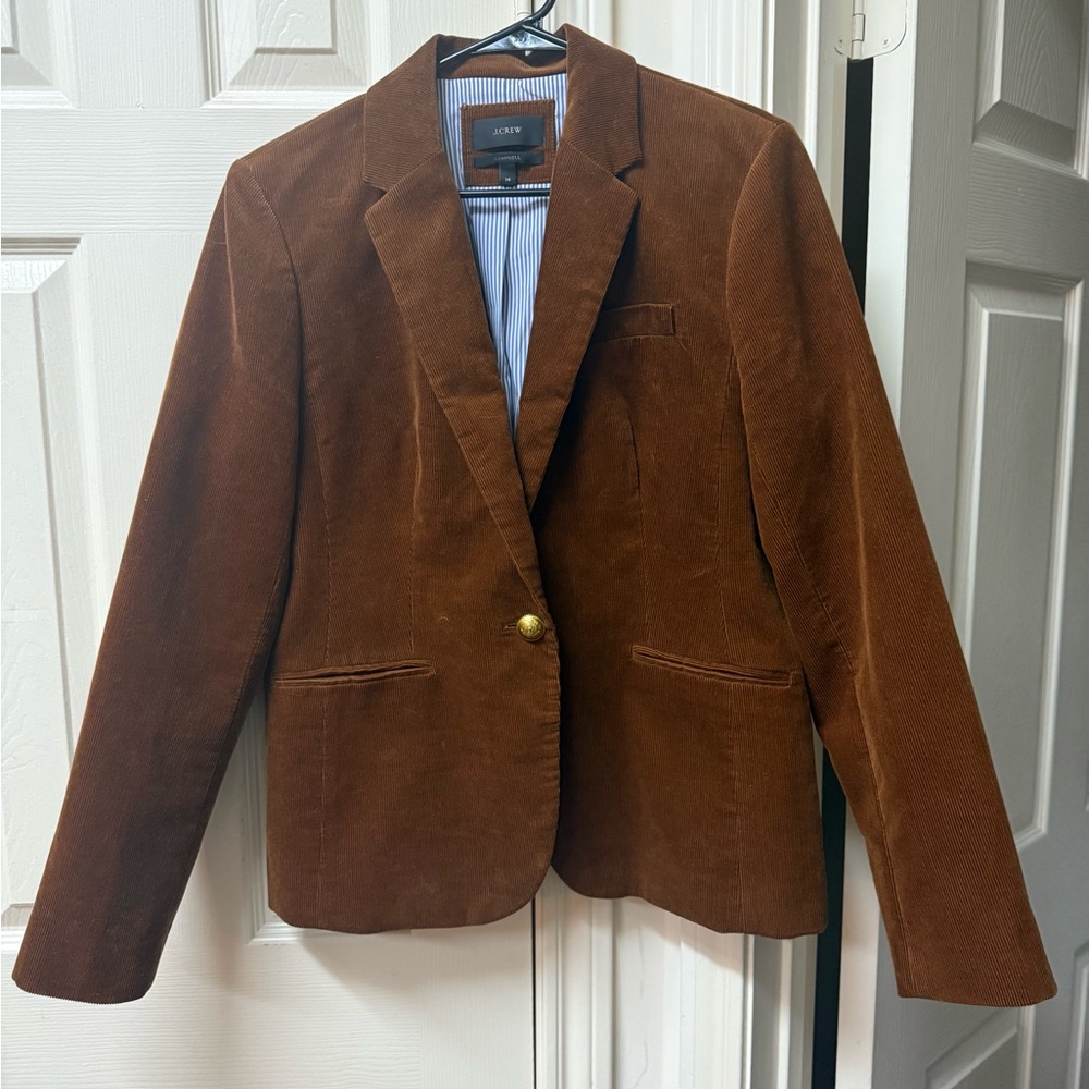 J. Crew Women's Rich Brown Corduroy Campbell Blazer
